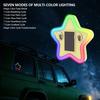 Motion Sensor Control RGB Car Decor Light Universal Solar Powered Car LED Star Shaped Triangle Window Light Atmosphere Lamp