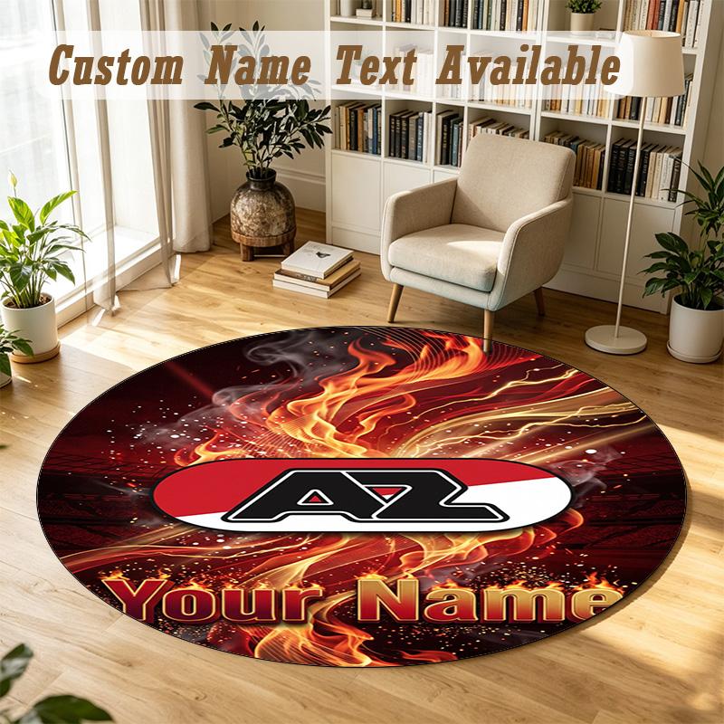 Round Rug Custom NameAZ Alkmaar Pattern Non Slip Carpet Home Floor Decor