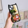 Мягкий чехол для телефона с кошачьими ушками для iPhone 16 15 14 13 12 11 Pro Max, устойчивый к падениям, прозрачный акриловый чехол NY33, рождественская елка с изображением Санта-Клауса