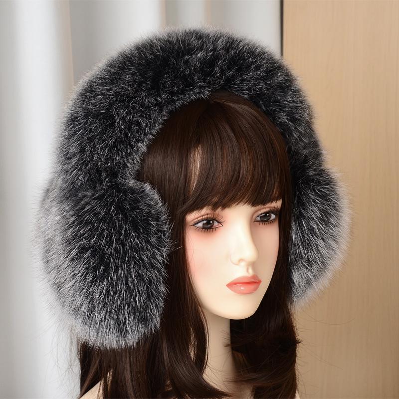Women's Cute Fox Fur Earmuffs - Warm Winter Ear Warmers