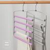 Многослойная стойка Magic Pants Rack из нержавеющей стали, экономящая место, 5 слоев, вешалки для брюк, органайзер для хранения в шкафу для шарфов, джинсов