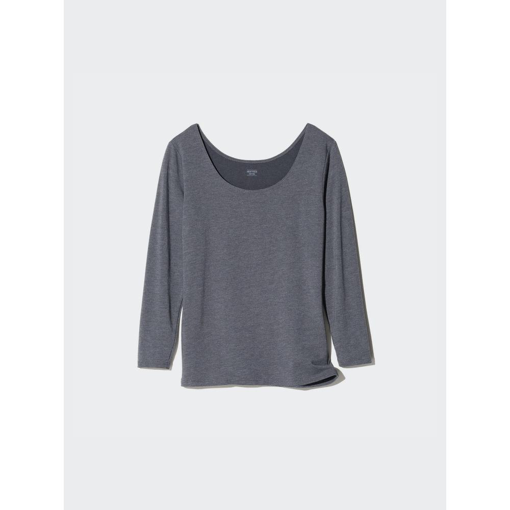 Uniqlo Футболка с U-образным вырезом и рукавом 8 минут из хлопка, Япония