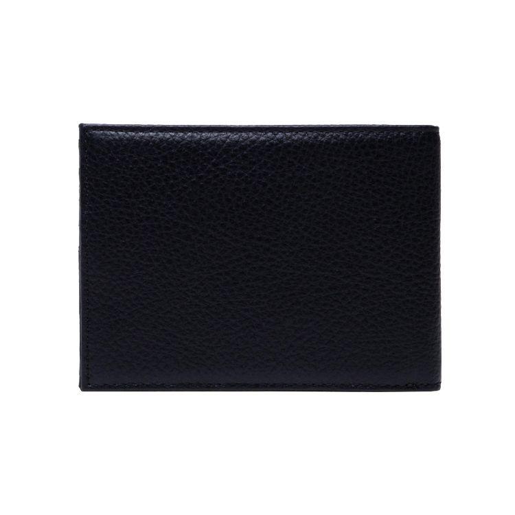 Emporio Armani Однотонный Короткий кожаный кошелек Двойного сложения Мужской кошелек Черный Y4R166-Y068E-80001