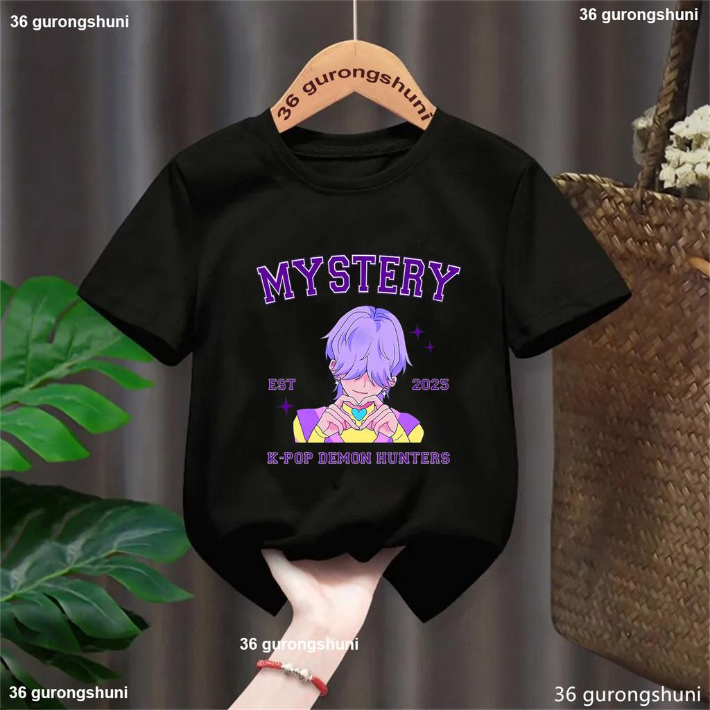 Новая детская футболка с мультяшным принтом, K-pop, Охотники на демонов Саджа, Крутая детская футболка, Топы Харадзюку, Короткий рукав, Детская одежда для девочек и мальчиков