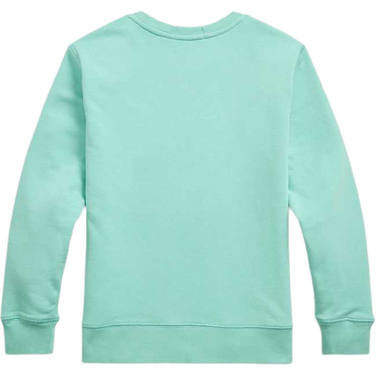 Толстовка Polo Ralph Lauren Ss25 с логотипом, круглым вырезом и длинными рукавами, детская толстовка, цвет залива-зеленый, CWPOKNIY8021377-300
