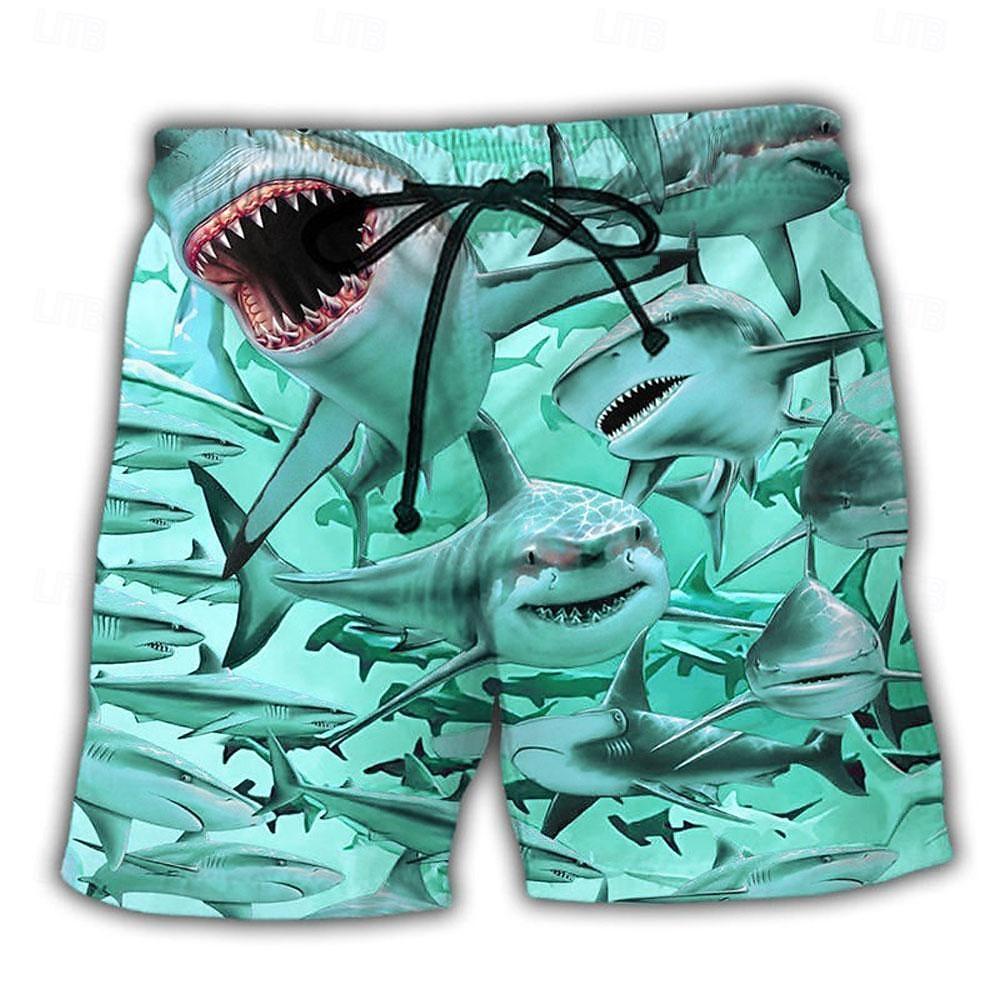 Мужские плавки с принтами акул Шорты для плавания Board Shorts