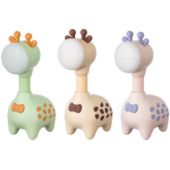 Ночник с мультяшным жирафом, USB аккумуляторная настольная лампа с изображением животных, мягкое освещение и неослепительная защита глаз, светодиодная прикроватная лампа, украшение для спальни