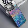 Colorful Oil Landscape Phone Case For iPhone 16 15 14 13 12 11 Pro Max Grey Black Phone Covers Matte Laser Metallic Aurora Funda