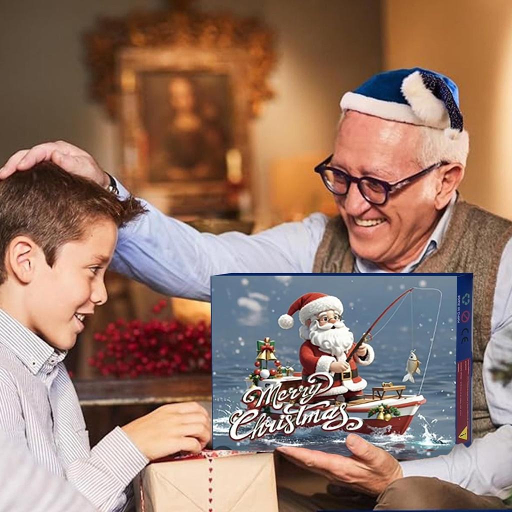 24pc Advent Calendar Fishing Christmas Countdown, Fishing Tackle Advent Calendar For FishAdult Men Teen Boys, Xmas Surprise Gift