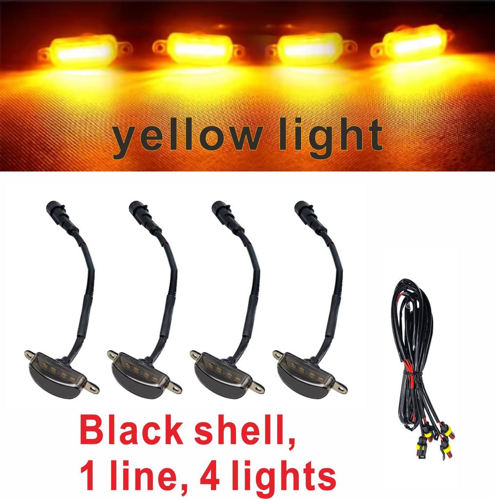 Модификация передней части автомобиля универсальная решетка дневного ходового огня светодиодная маленькая желтая лампа универсальная для внедорожника, пикапа, седана