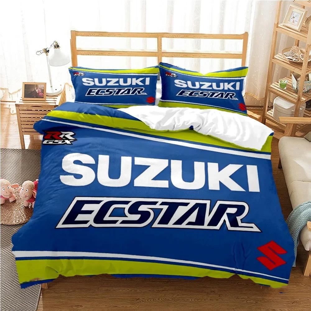 Подростковые SUZU мотоцикл Casal Пододеяльник Одеяло Комплекты постельного белья для всех сезонов Мягкое Покрытие для одеяла и Наволочки Односпальный/Двуспальный