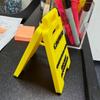 1Pc/2Pcs Caution Overstimulated Desk Sign, 3D Printed Funny Warning Brand Style Desktop Accessories