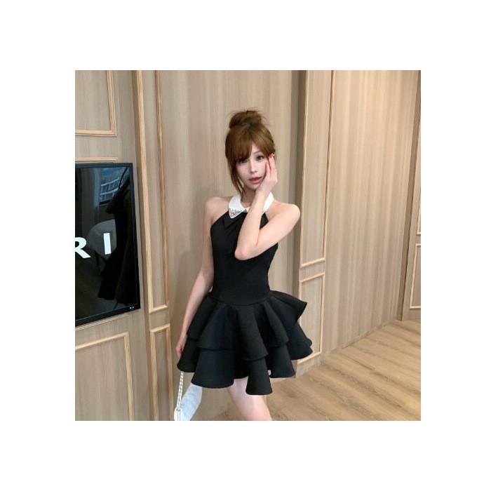 French Elegance Bow Tie Sleeveless Dress With Slim Fit For Summer Date Nights