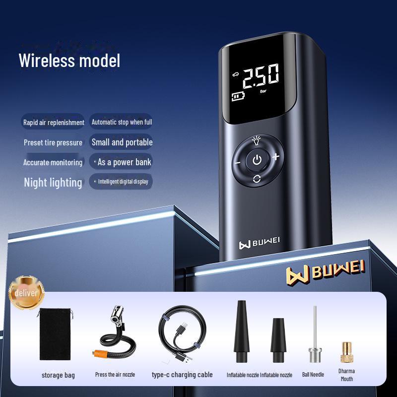 Компактный беспроводной воздушный насос для велосипедов, автомобилей и мотоциклов