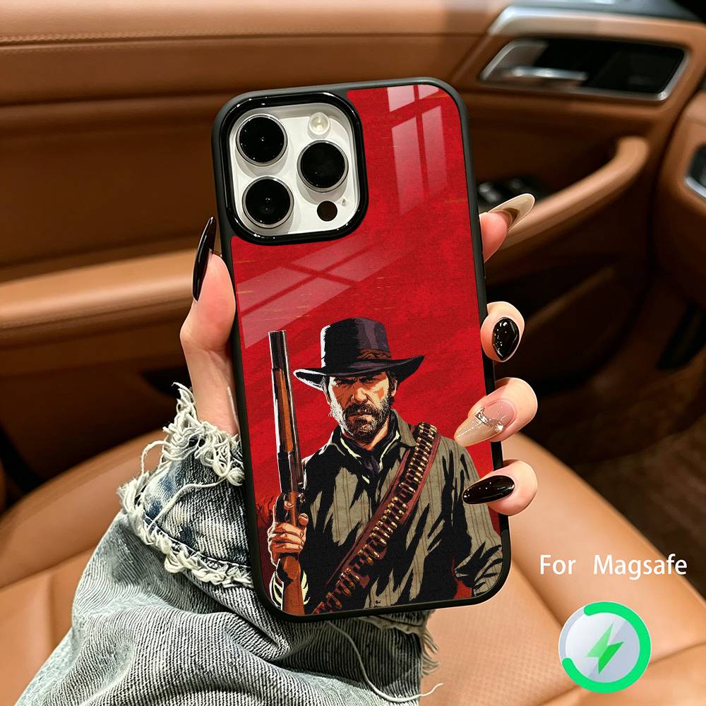 R-Красный D-Red Dead Redemption RDR 2 Чехол для телефона с беспроводной зарядкой, совместимый с iPhone 17/16/15/14/13/12/11