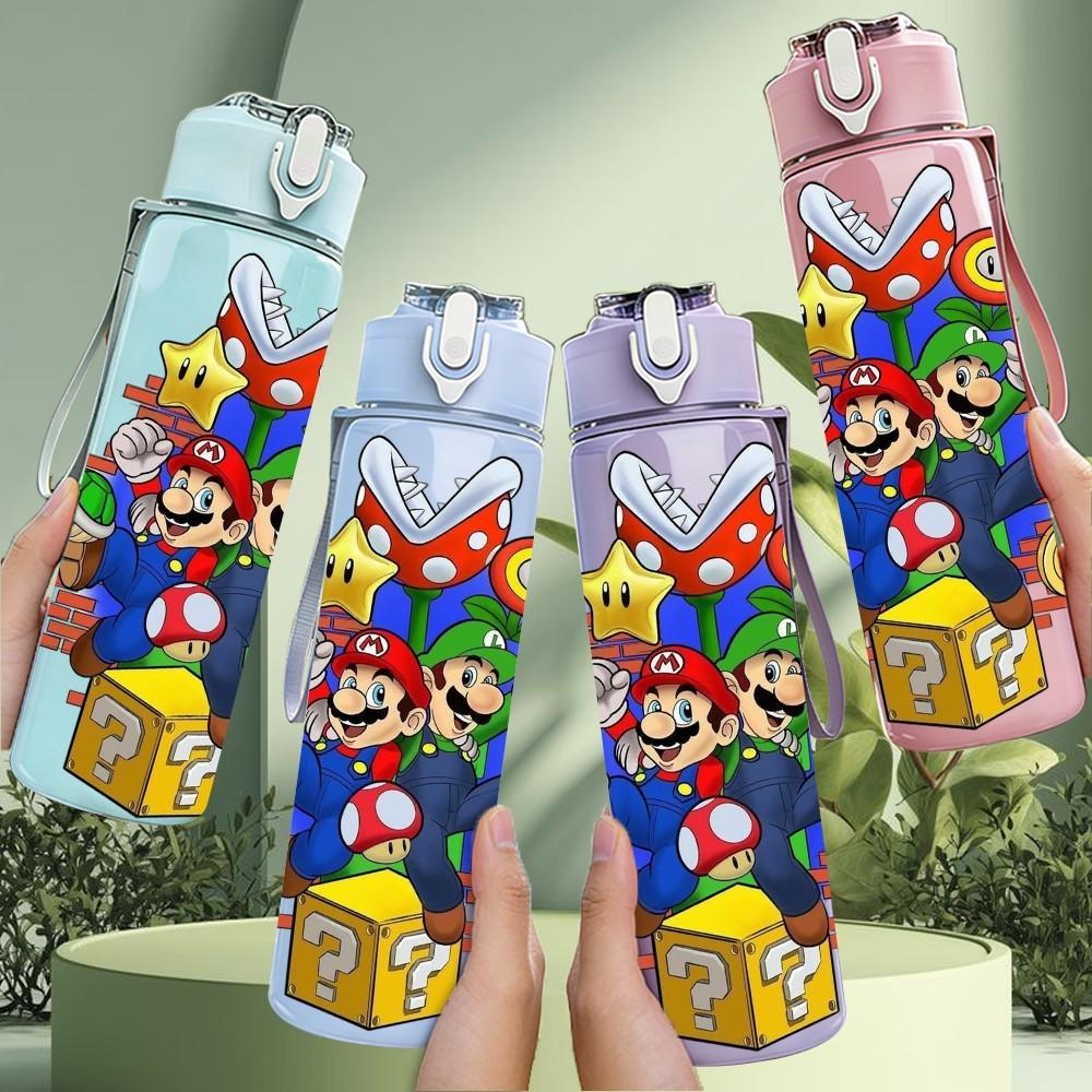 1PC Toy Block Present Gift 750ml Color Plastic Sports Water Bottle Leakproof Flip Straw Lid Suitable for Sports Office Home Use