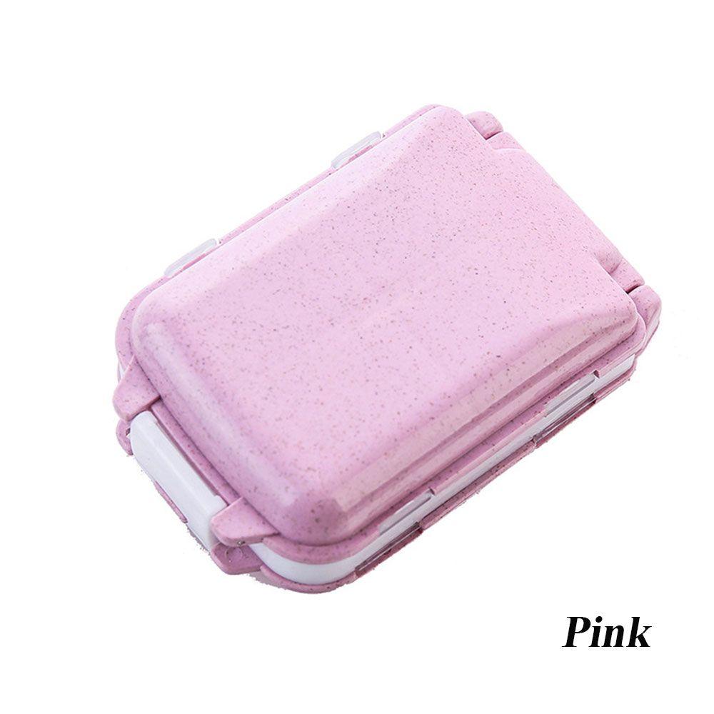 3-Layer Degradable Mini Dispenser Wheat Straw Medicine Storage Pill Boxes Travel Sealed