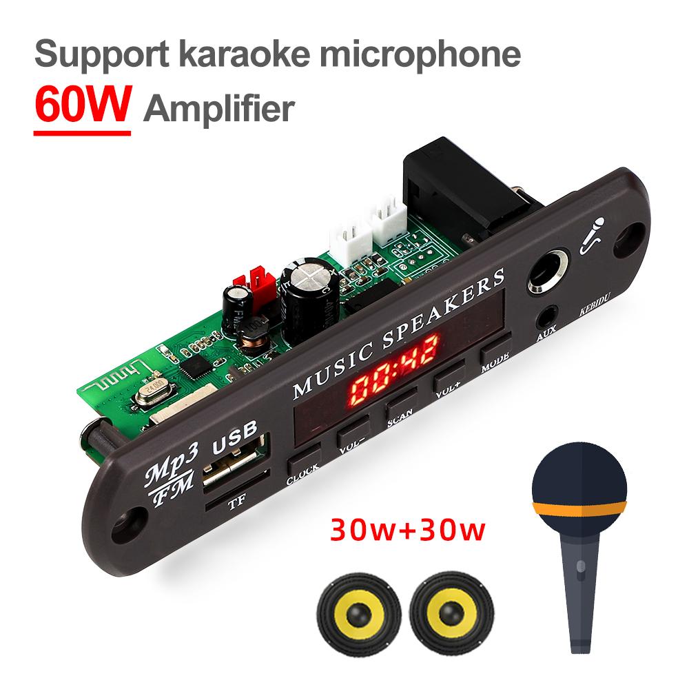 DIY MP3 Decoder Board Bluetooth 5.3 Wireless Handsfree Car Music Player with Microphone Function TF USB Car Audio FM Radio