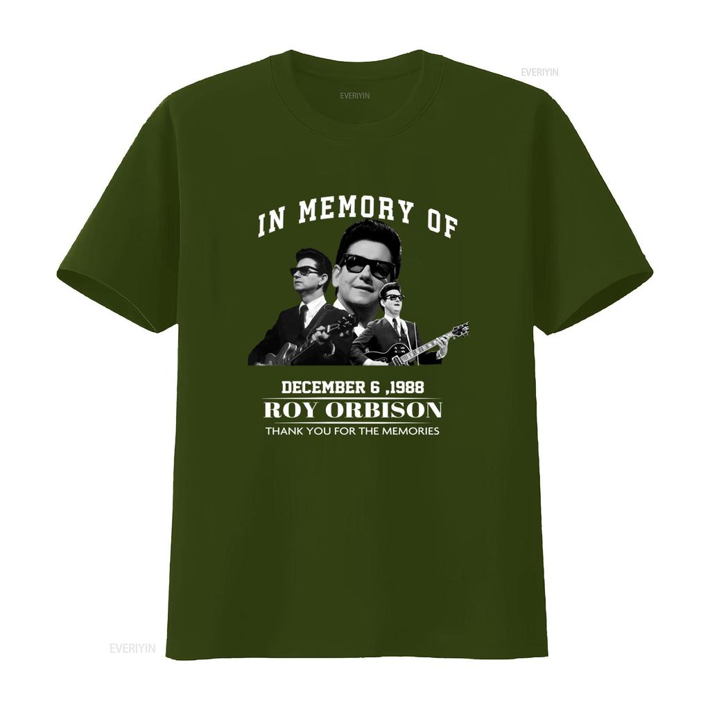 Roy Orbison Tribute T Shirt In Memory Of December 6 1988 Thank You For The Memories Sizes S 5XL vintage Washed Casual