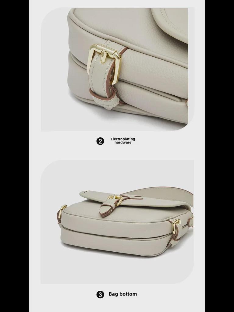 Сумка-седло из коровьей кожи Niche: Ретро-модная маленькая квадратная сумка-мессенджер через плечо