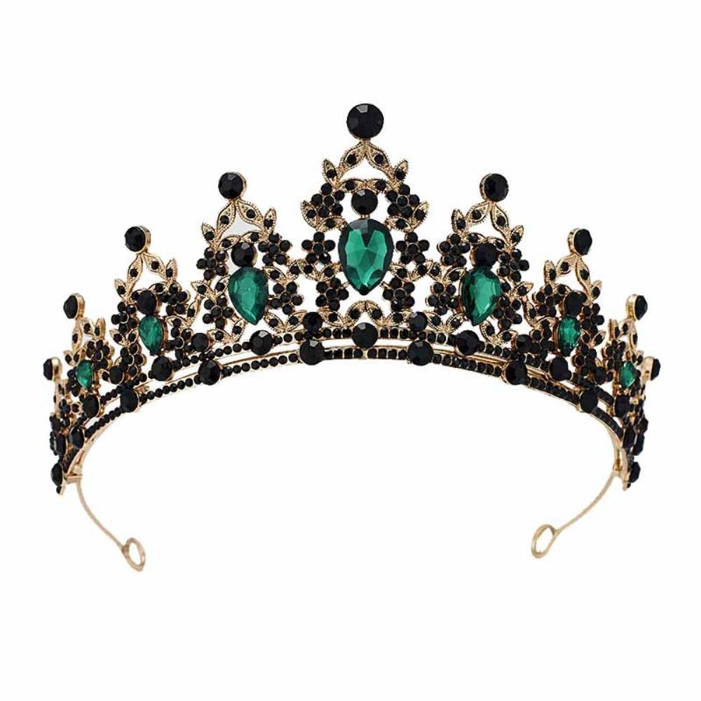 Shiny Baroque Crown Elegant Princess Rhinestone Crown Exquisite Bridal Tiara Women/Girls