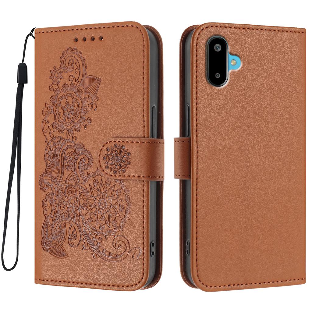 For Samsung Galaxy M06 5G/Galaxy F06 5G Phone Cases Mandala Flower Leather Wallet Mobile Cover with Strap