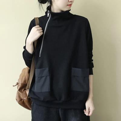 Хлопковый женский зимний свободный свитер больших размеров с длинными рукавами и утолщенным круглым вырезом, повседневная рубашка, верхние топы