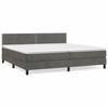3141264 vidaXL Lit à sommier tapissier et matelas Gris foncé 200x200cm Velours