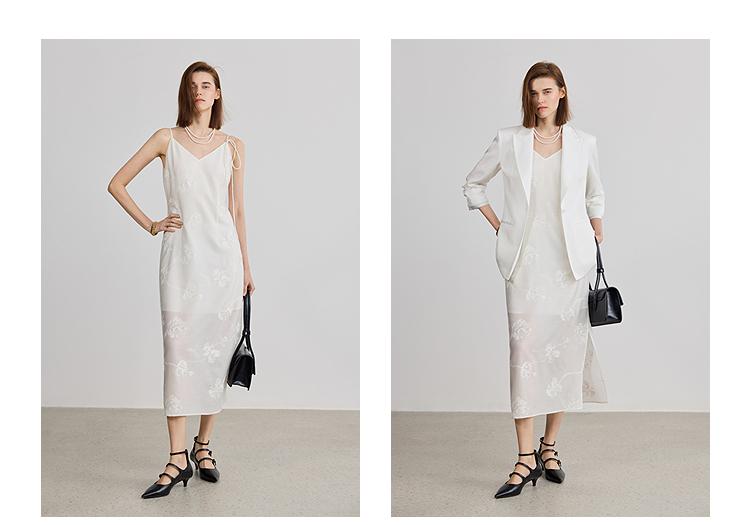 LILY acetate embroidery straight tube dress