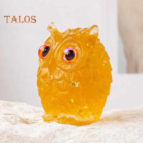 Украшение в виде совы из натурального хрусталя, ручная работа, фигурка совы из смолы с кристальным гравием внутри, коллекционное красочное украшение в виде совы для домашнего декора, исцеления Рейки