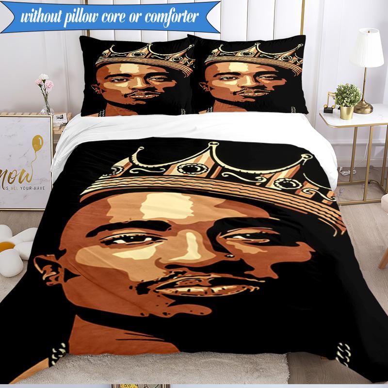 Rap Legend In Blue 3pcs K-pop music group Bedding set,Ideal for Bedroom, Dormitory,Including Duvet Cover And 2pcs Pillowcases,Fan gifts