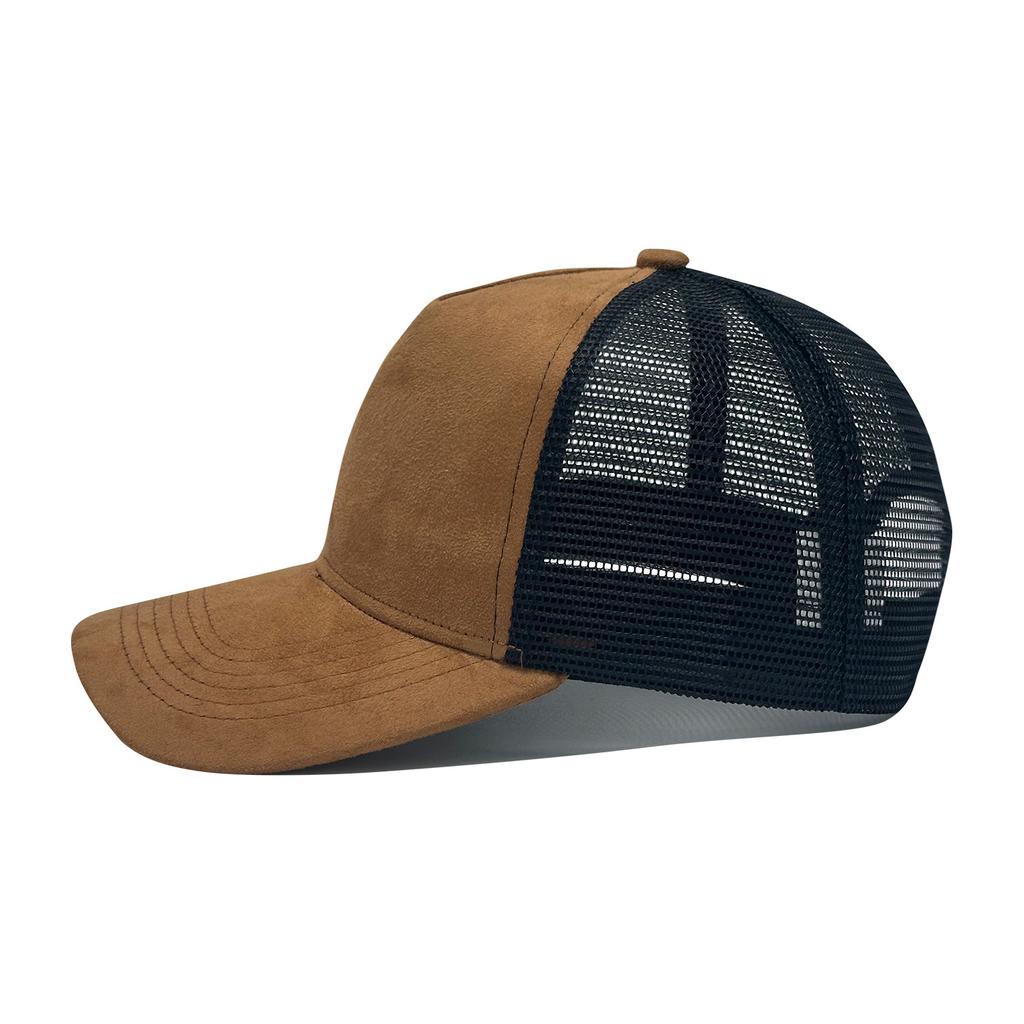 Solid Color Suede Baseball Cap, Embroidered Breathable Mesh Peaked Cap, Four Seasons Versatile Unisex Sun Shade Hat