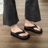 2024 New Summer Platform Outer Wear Women's Flip-flops Trendy Fashion Versatile Clip Toes Beach Shoes Women's Sandals