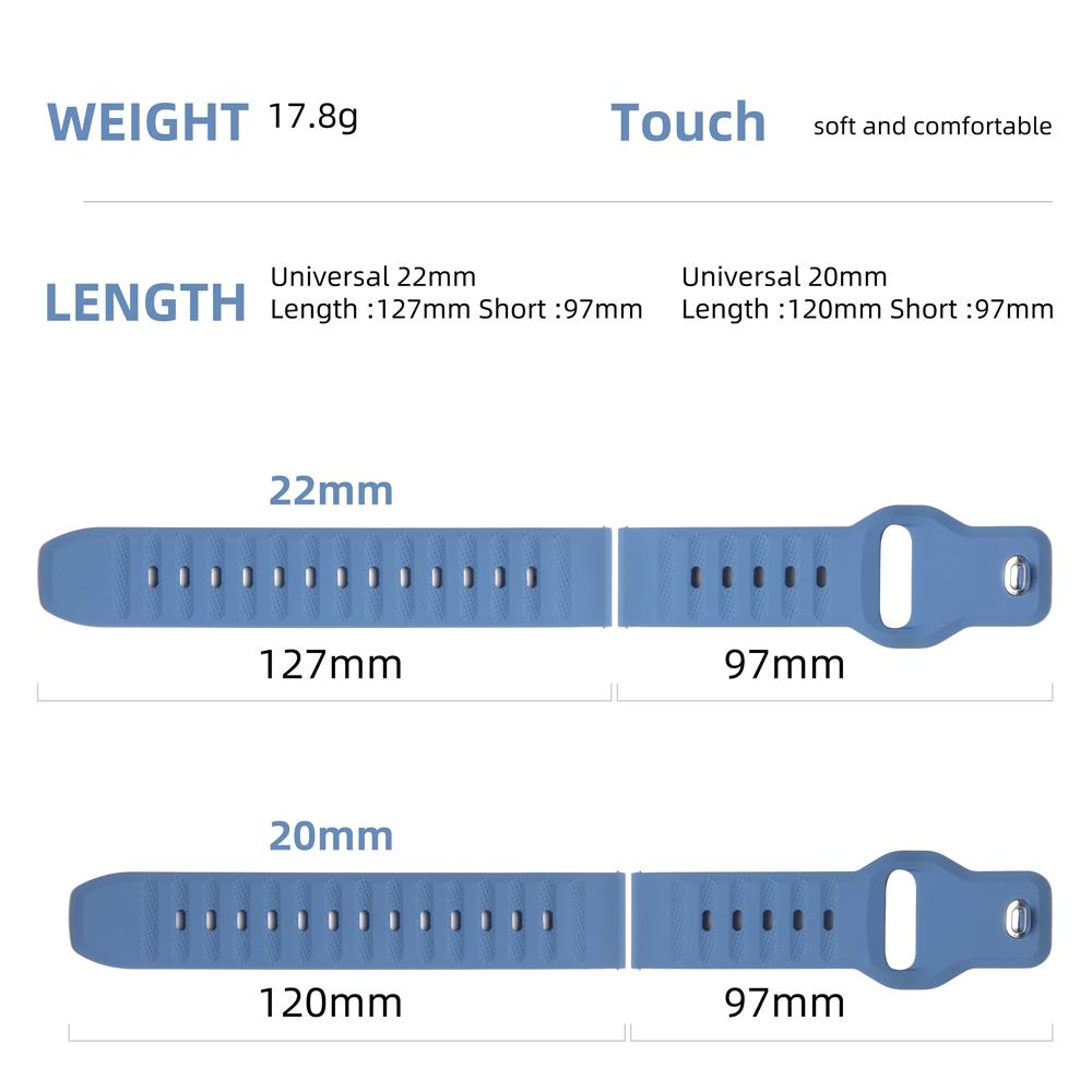 Силиконовый ремешок 22/20 мм для Huawei Watch 5/4/GT6-5-4 GT5-6 Pro Amazfit Active 2/Bip 6-5 Спортивный браслет Galaxy Watch 7/6/5/4 Ремешок