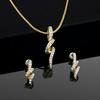 24k Gold Plated Austrian Crystal Pendant Necklace Set with Chain for Women/Girls