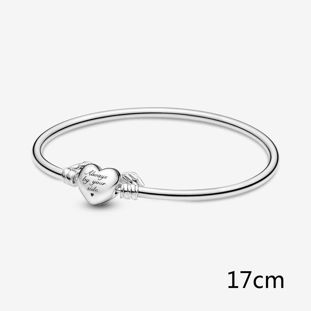 Браслеты из стерлингового серебра S925 для женщин, очаровательные браслеты с крылатыми сердечками из бисера, оригинальные роскошные ювелирные изделия своими руками