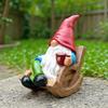 Garden Gnomes Outdoor Drinking Coffee Gnomes Decorations for Yard Resin Figurine Ornament Sculpture for Mothers Women Gardening