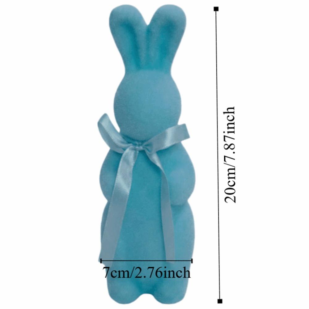 Easter Decor Flocked Easter Bunny Decor Easter Bunny with Bow Tie Bunny Figurine Foam Material Flocked Foam Rabbit