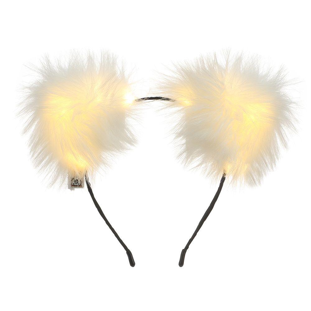 With LED Light Masquerade Cat Ear Headband Cosplay Headwear Fancy Dress Hairband Hair Accessories