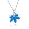 Boho Fashion Flower Pendant Necklace for Women Girl Charm Blue Imitation Opal Necklace Trendy Wedding Party Jewelry