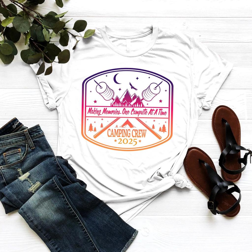 Camping Crew 2025 T Shirt Camp Lover Summer Holiday Vibes Outfit Family