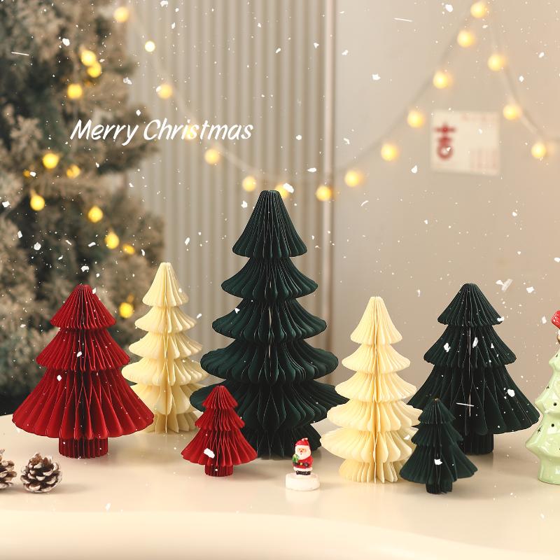 Большое елочное украшение 3D сотовый шар складная бумажная елка Navidad украшения настольный подвесной рождественский декор
