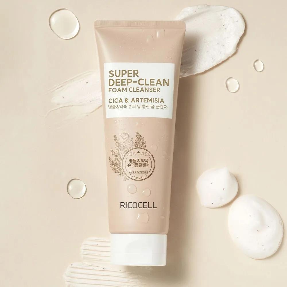 Ricocell Super Deep Clean Foam Cleanser 220ml (4 pcs) Centella Asiatica + Artemisia annua + Houttuynia Cordata