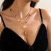 Set of 3 Layered Sun Crystal Pendant Necklace Women Bohemian Style Neck Jewelry Suitable for Fashion Enthusiasts