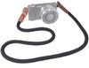 Round String Type Camera Neck Strap Soft Cotton Shoulder Strap with Metal Cover Strap Shoulder Strap Camera Ring/Ring SLR/Mirrorless/Compact (BLACK)