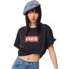 Levis Футболка с коротким рукавом, цветные блоки, принт с буквами, унисекс, черная 001AM-0001