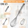 Commercial Grade Egg Whisk Stainless Steel Beater, Anti-slip Long Handle Durable Whisk, Sturdy Metal for Kitchen Manual Mixing Tool Cooking Sauces And