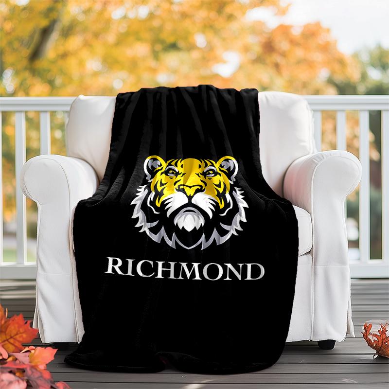 Richmond Tigers Flannel Blanket Soft All-Season Throw, Design for Camping, Car Travel, Hiking Sofa, Bed, Office Perfect Gift for Parties