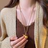 Elegant Pearl Pendant Necklace Women Minimalist Heart Charm Chain Titanium Steel With Gold Plating Lightweight