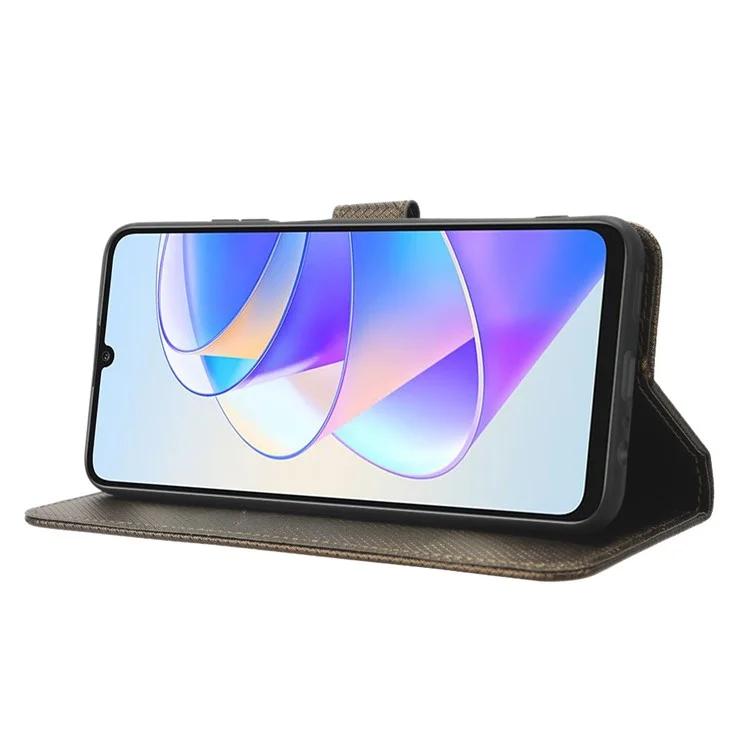 PU Leather Case for Honor X7a 5G / Play7T 5G Diamond Texture Wallet Stand Mobile Phone Cover